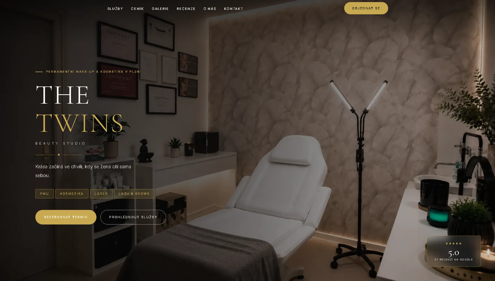 Náhled webu The Twins Beauty Studio